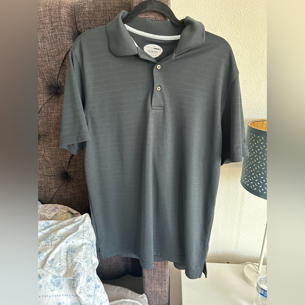Grand Slam Black Polo Shirt Classic Knit Short Sleeve